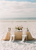 Ghost White Silk Table Runner