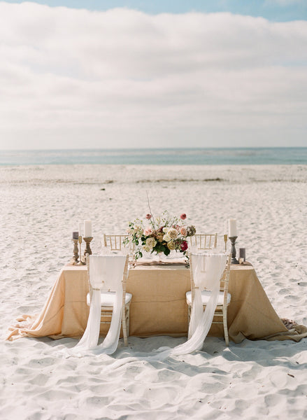 Ghost White Silk Table Runner