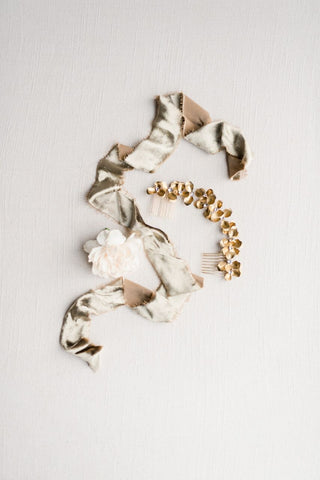 Hand Dyed Silk Velvet Ribbon - Partycrushstudio