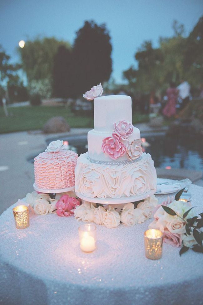 White Sequin Tablecloth custom sizes available - Partycrushstudio